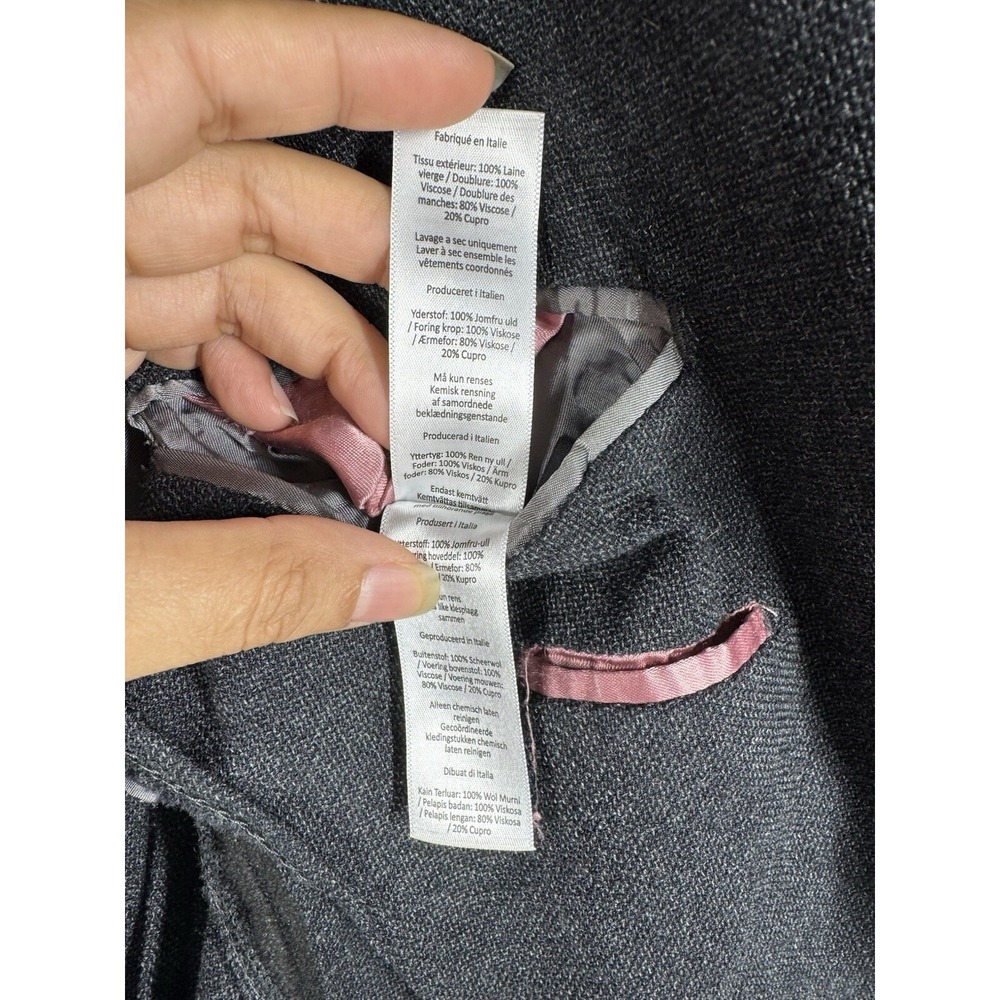 THOMAS PINK ‎ Virgin Wool Suit Jacket Coat Blazer Grey Size 42 R Unstructured - Picture 8 of 11